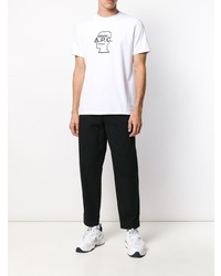 T-shirt à col rond imprimé blanc et noir A.P.C.