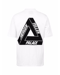 T-shirt à col rond imprimé blanc et noir Palace