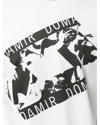 T-shirt à col rond imprimé blanc et noir Damir Doma