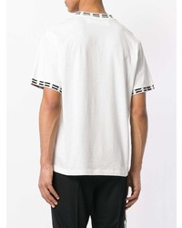 T-shirt à col rond imprimé blanc et noir Damir Doma