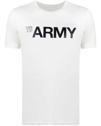 T-shirt à col rond imprimé blanc et noir Yves Salomon