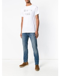 T-shirt à col rond imprimé blanc et noir Zadig & Voltaire