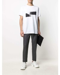 T-shirt à col rond imprimé blanc et noir Isabel Marant