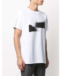 T-shirt à col rond imprimé blanc et noir Isabel Marant