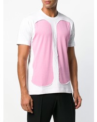 T-shirt à col rond imprimé blanc et rose Comme Des Garcons SHIRT