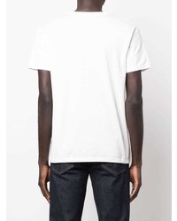 T-shirt à col rond imprimé blanc et rose Alexander McQueen