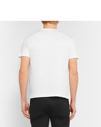 T-shirt à col rond imprimé blanc et rose Raf Simons