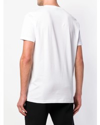 T-shirt à col rond imprimé blanc et rose Versus