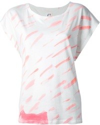 T-shirt à col rond imprimé blanc et rose Tsumori Chisato