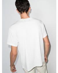 T-shirt à col rond imprimé blanc et rose Amiri
