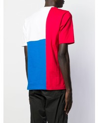 T-shirt à col rond imprimé blanc et rouge et bleu marine Fila