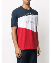 T-shirt à col rond imprimé blanc et rouge et bleu marine Paul & Shark