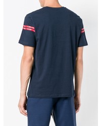 T-shirt à col rond imprimé blanc et rouge et bleu marine Sergio Tacchini