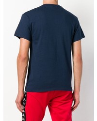 T-shirt à col rond imprimé blanc et rouge et bleu marine Thrasher