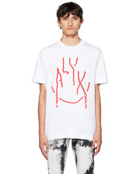 T-shirt à col rond imprimé blanc et rouge 1017 Alyx 9Sm