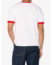 T-shirt à col rond imprimé blanc et rouge Calvin Klein