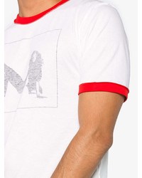 T-shirt à col rond imprimé blanc et rouge Calvin Klein