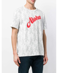 T-shirt à col rond imprimé blanc et rouge Paul Smith