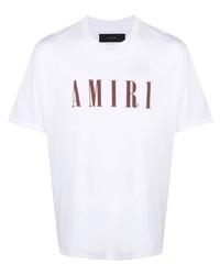 T-shirt à col rond imprimé blanc et rouge Amiri