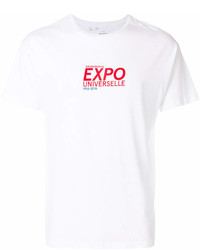 T-shirt à col rond imprimé blanc et rouge Bellerose