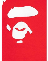 T-shirt à col rond imprimé blanc et rouge A Bathing Ape