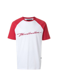 T-shirt à col rond imprimé blanc et rouge Blood Brother