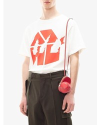 T-shirt à col rond imprimé blanc et rouge JW Anderson