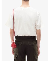 T-shirt à col rond imprimé blanc et rouge JW Anderson