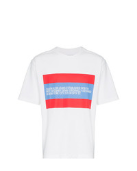 T-shirt à col rond imprimé blanc et rouge Calvin Klein Jeans Est. 1978