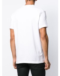 T-shirt à col rond imprimé blanc et rouge DSQUARED2