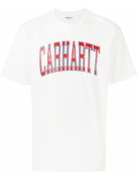T-shirt à col rond imprimé blanc et rouge Carhartt
