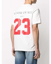 T-shirt à col rond imprimé blanc et rouge Ih Nom Uh Nit
