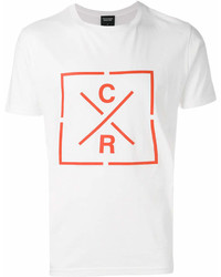 T-shirt à col rond imprimé blanc et rouge CHRISTOPHER RAEBURN