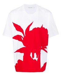 T-shirt à col rond imprimé blanc et rouge Craig Green