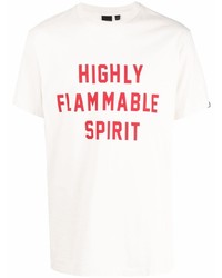 T-shirt à col rond imprimé blanc et rouge Deus Ex Machina