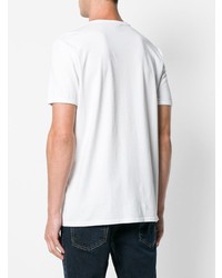 T-shirt à col rond imprimé blanc et rouge Just Cavalli