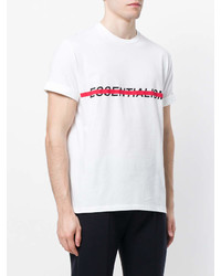 T-shirt à col rond imprimé blanc et rouge Neil Barrett