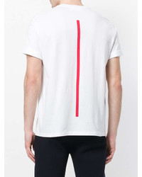 T-shirt à col rond imprimé blanc et rouge Neil Barrett