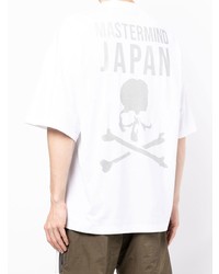 T-shirt à col rond imprimé blanc et rouge Mastermind Japan
