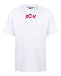 T-shirt à col rond imprimé blanc et rouge Gcds