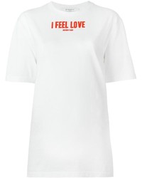 T-shirt à col rond imprimé blanc et rouge Givenchy