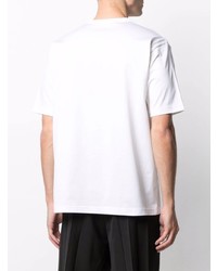 T-shirt à col rond imprimé blanc et rouge Junya Watanabe MAN