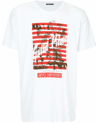 T-shirt à col rond imprimé blanc et rouge GUILD PRIME