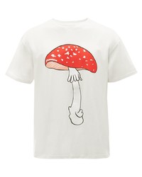 T-shirt à col rond imprimé blanc et rouge JW Anderson