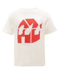 T-shirt à col rond imprimé blanc et rouge JW Anderson