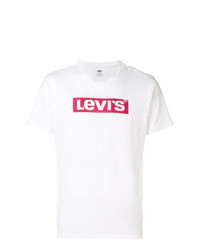 T-shirt à col rond imprimé blanc et rouge Levi's