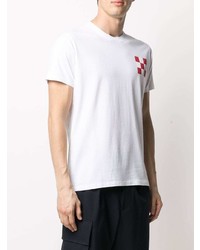 T-shirt à col rond imprimé blanc et rouge MC2 Saint Barth