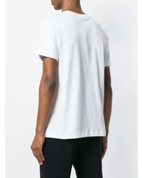 T-shirt à col rond imprimé blanc et rouge Omc