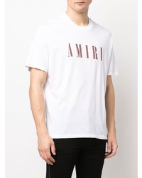 T-shirt à col rond imprimé blanc et rouge Amiri