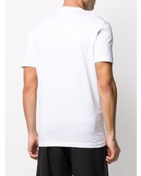 T-shirt à col rond imprimé blanc et rouge DSQUARED2